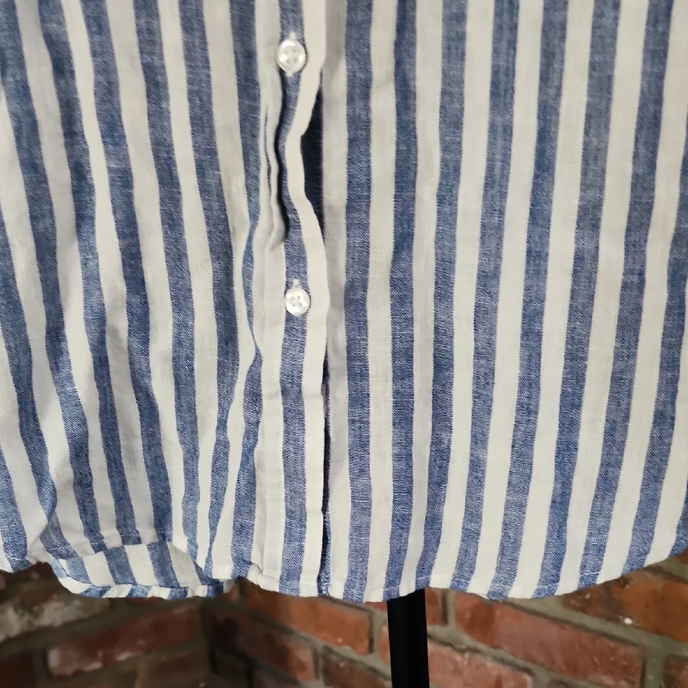 Rails Blue and White Striped Charli Boho Casual Shirt - Picture 4 of 13